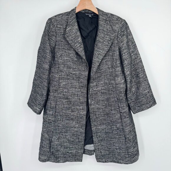 Eileen Fisher Faceted Organic Cotton Blend open Jacquard Coat jacket size medium - Picture 4 of 13